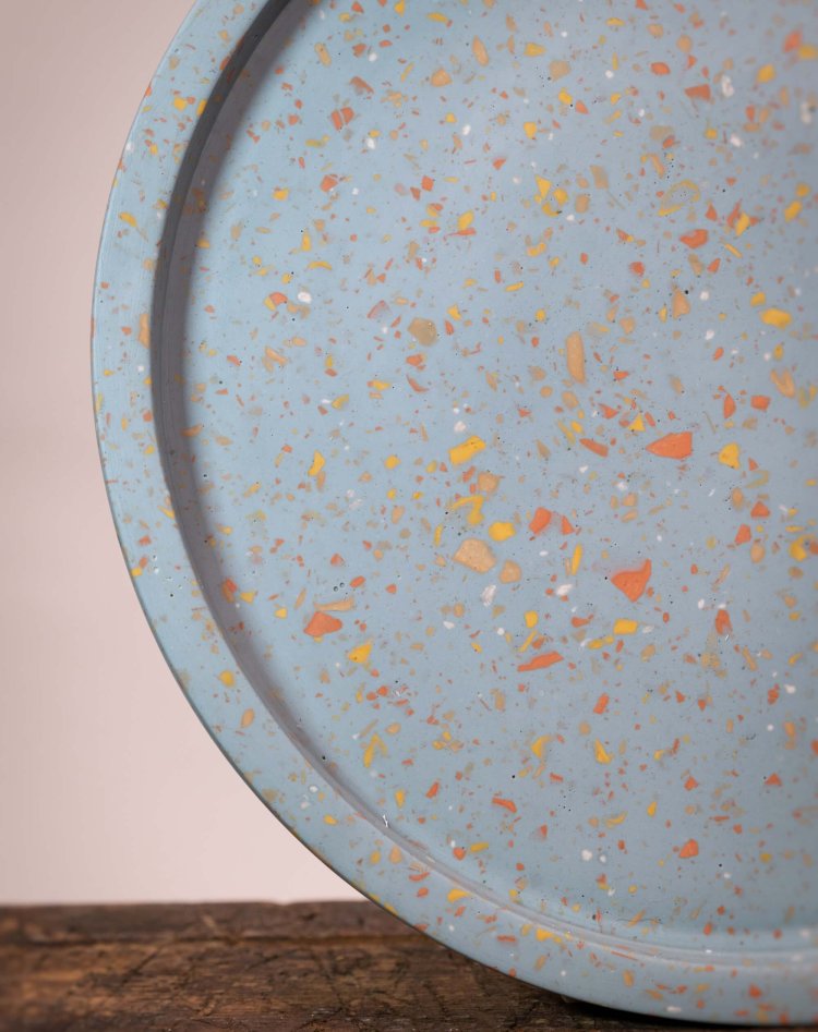 Blue Speckled Calm Tray