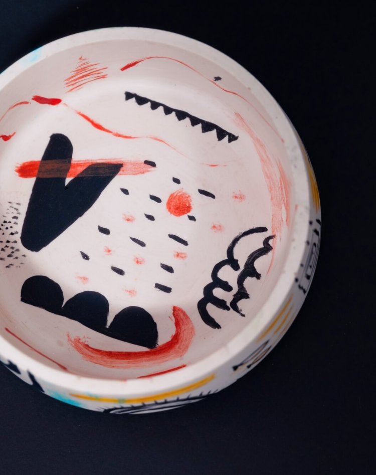Abstract Painted Bowl