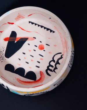 Abstract Painted Bowl