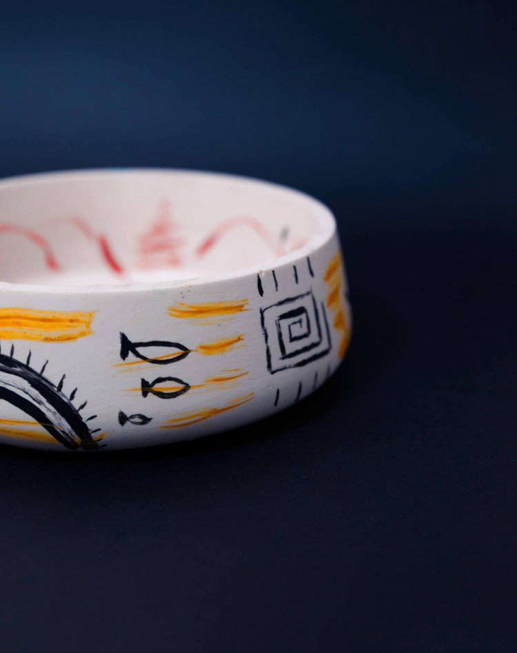 Abstract Painted Bowl
