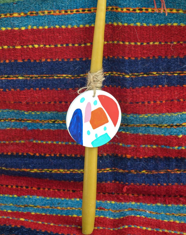 Easter Candle | Abstract Hand-Painted Big Charm