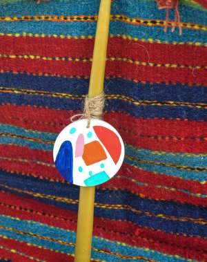 Easter Candle | Abstract Hand-Painted Big Charm
