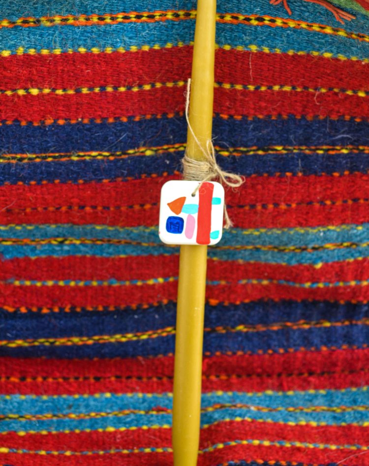 Easter Candle | Abstract Small Hand-Painted Charm