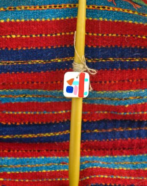 Easter Candle | Abstract Small Hand-Painted Charm