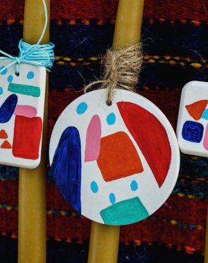 Easter Candle | Abstract Hand-Painted Big Charm